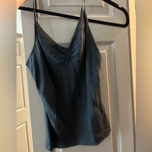 Black silk tank top